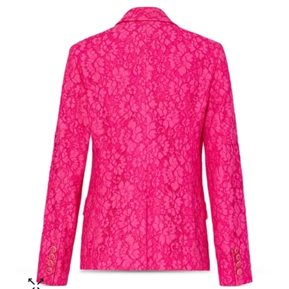 MILLY Avery Lace Blazer In Pink - Picture 4 of 16